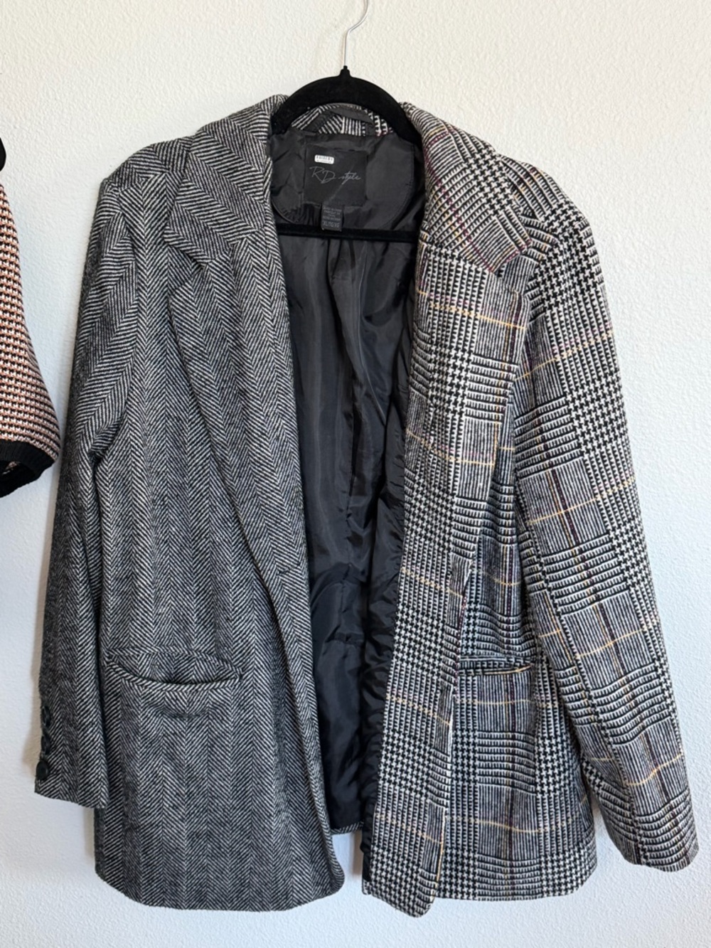 RD Style Black and Gray Patterned Blazer